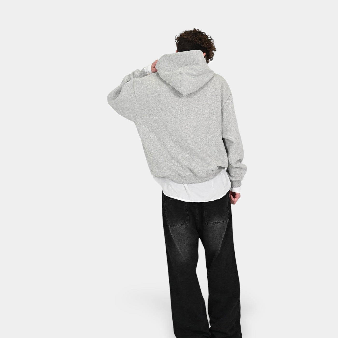 Teyo Ash Grey Boxy Hoodie