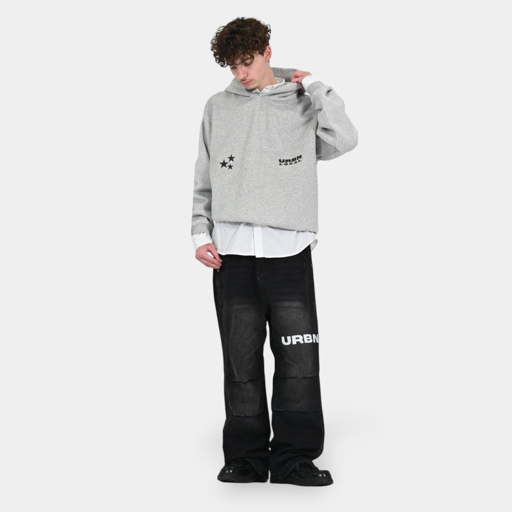 Teyo Ash Grey Boxy Hoodie