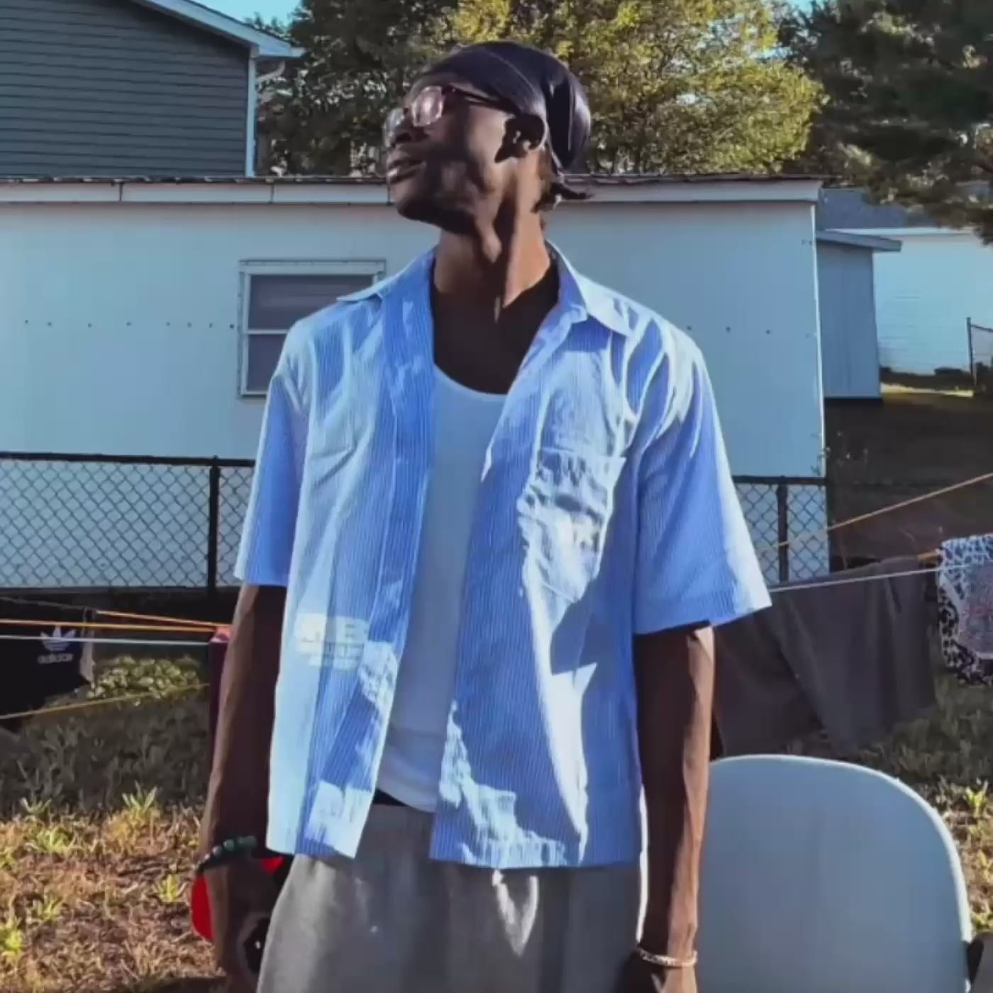 Blue Syntax Boxy Shirt